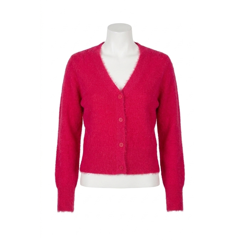 NEW BOBI slim cardigan sweater top in red